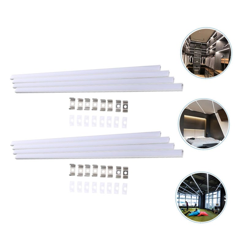 STOBAZA 8 Pack U Shape Aluminum LED Channel Kit with Clips and End Caps for Home Office Decor - Image 5